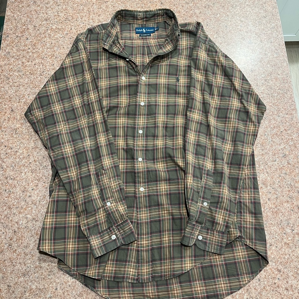 Ralph Lauren Green and Brown Polo Shirt